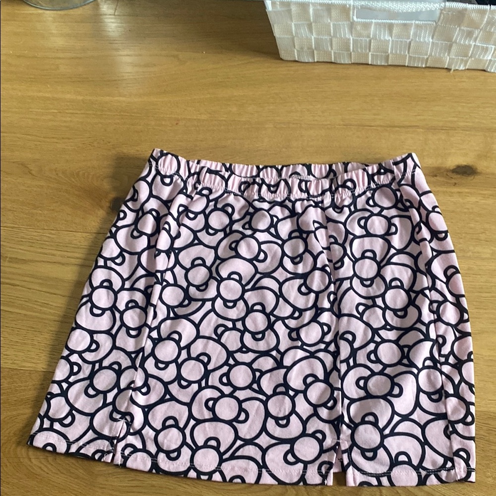 Pink and Black Patterned Women's Skirt